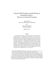 Scarcity, Risk Premiums and the Pricing of Commodity Futures
