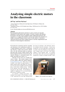 Analysing simple electric motors in the classroom - Physics