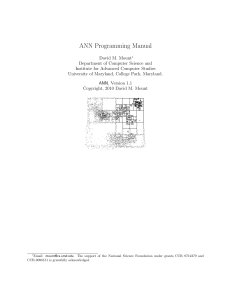 ANN Programming Manual - UMD Department of Computer Science