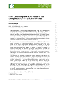 Cloud Computing for Natural Disasters and