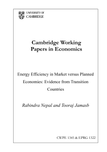 Cambridge Working Papers in Economics