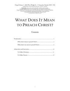What Does It Mean to Preach Christ