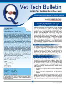 RESPIRATORY PROBLEMS AND THEIR MANAGEMENT IN FARM