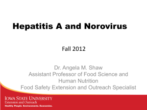 Hepatitis A and Norovirus - Food Science and Human Nutrition