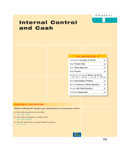 Internal Control and Cash