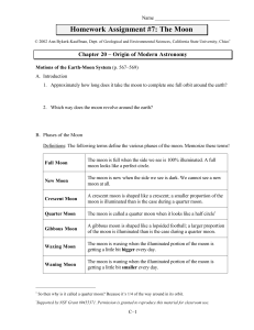 Homework Assignment #7: The Moon