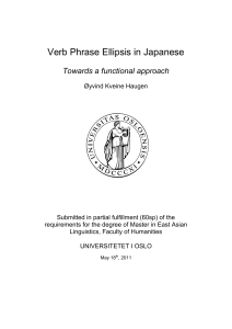 Verb Phrase Ellipsis in Japanese - DUO