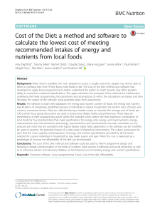 Cost of the Diet: a method and software to calculate