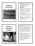 Milgram Experiment Harlow`s Attachment Studies