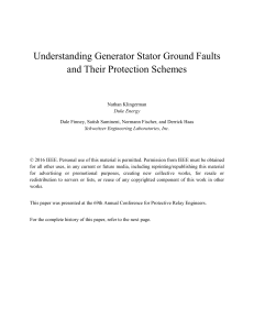 Understanding Generator Stator Ground Faults