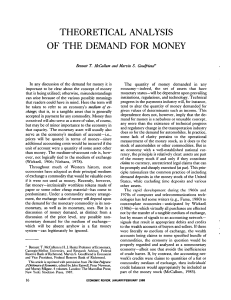 Theoretical Analysis of the Demand for Money
