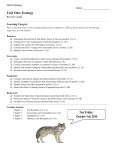 Unit One: Ecology - Ms. Schmidly`s Classes