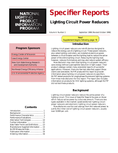 Lighting Circuit Power Reducers - Lighting Research Center