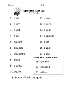 Spelling List 20 - Mr. Olson`s Page