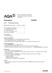 A-level Economics Question paper Unit 02 - The National