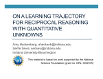 on a learning trajectory for reciprocal reasoning with quantitative