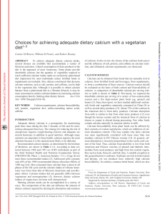 Choices for achieving adequate dietary calcium with a vegetarian diet