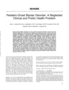 Pediatric-Onset Bipolar Disorder - Foundation for Excellence in