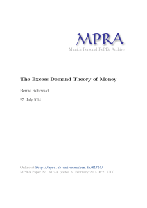 The Excess Demand Theory of Money