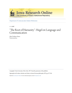 Hegel on Language and Communication