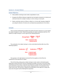 Section 3: Circular Motion