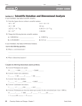Section 2.2 Scientific Notation and Dimensional Analysis