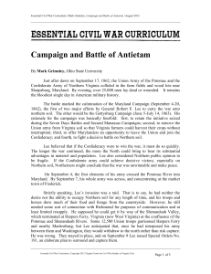 ECWC TOPIC Antietam Essay - Essential Civil War Curriculum