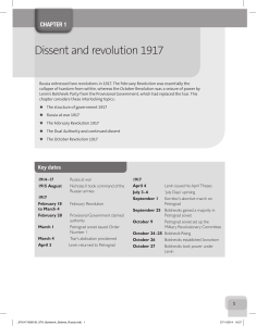 Dissent and revolution 1917