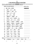 11 BALANCING CHEMICAL EQUATIONS 1. 2 K + 1