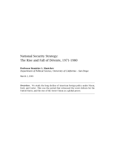 National Security Strategy: The Rise and Fall of Détente
