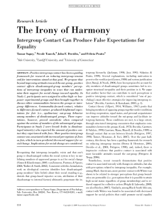 The Irony of Harmony: Intergroup Contact Can Produce False