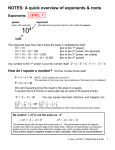 A quick overview of exponents and roots