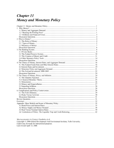 Chapter 11 Money and Monetary Policy