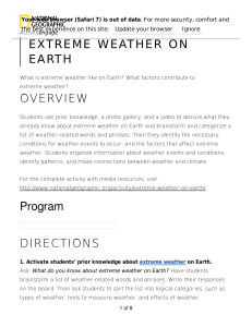 Extreme Weather on Earth Overview