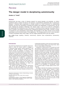 The danger model in deciphering autoimmunity