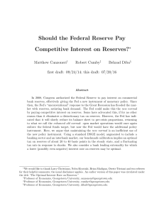 Should the Federal Reserve Pay Competitive Interest on Reserves?