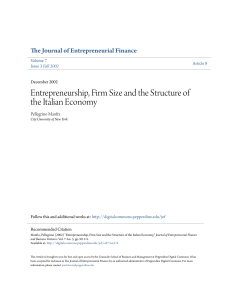 Entrepreneurship, Firm Size and the Structure of the Italian Economy