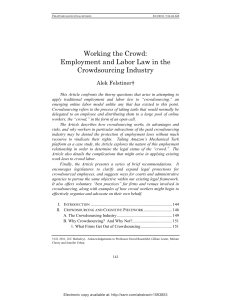 Working the crowd: employment and labor law in the