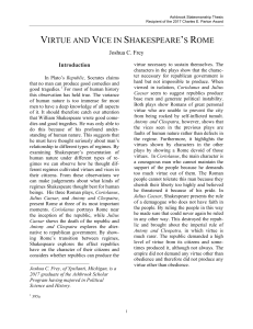 VIRTUE AND VICE IN SHAKESPEARE`S ROME