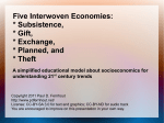 Five Interwoven Economies: * Subsistence, * Gift, * Exchange