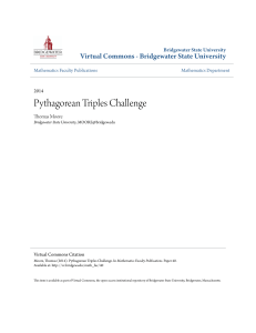 Pythagorean Triples Challenge - Virtual Commons