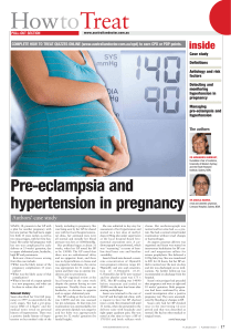 Pre-eclampsia and hypertension in pregnancy