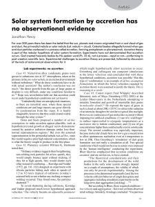 Solar system formation by accretion has no observational evidence