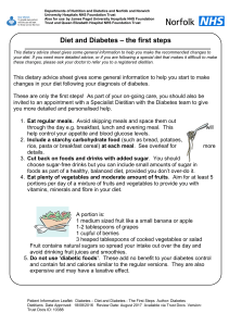 Diet and Diabetes – the first steps - Norfolk and Norwich University