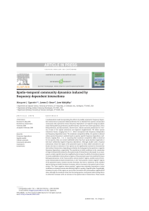 Spatio-temporal community dynamics induced by frequency