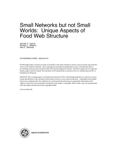 small networks but not small worlds: unique aspects of food web