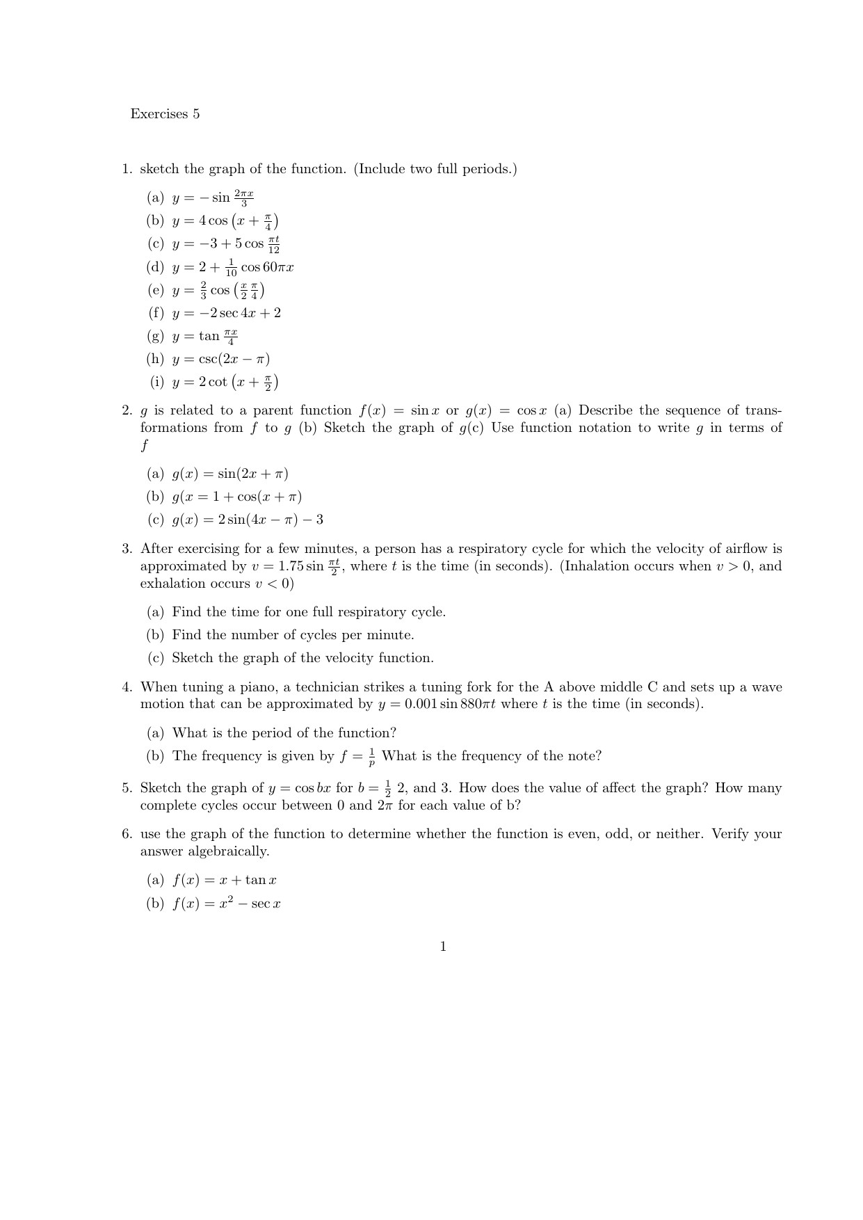 Exercises 5 1 Sketch The Graph Of The Function Include