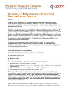 Generator Third-Harmonic Stator Ground Fault Detection Element