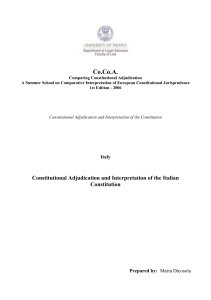 Constitutional Adjudication and Interpretation of the Italian Constitution