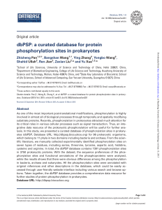 dbPSP: a curated database for protein phosphorylation sites in